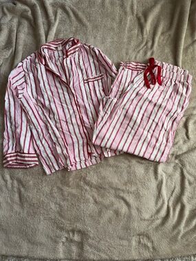 Victoria's Secret Red & White Striped Pajama Set